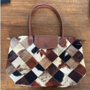 Longchamp le pliage M patchwork animal print tote bag